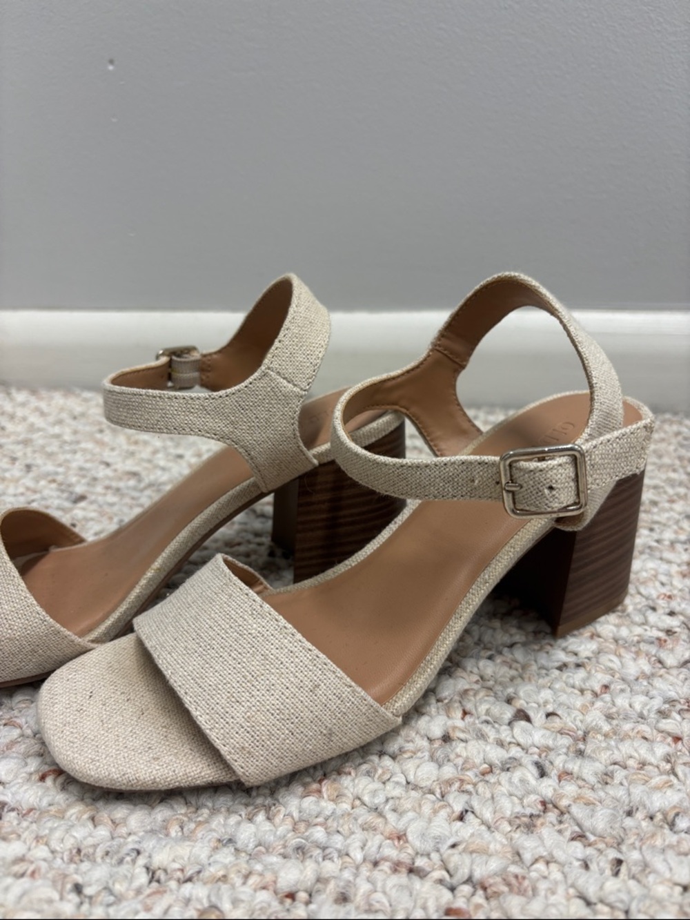 Women’s Neutral Hemp-Look Block Heel Sandals